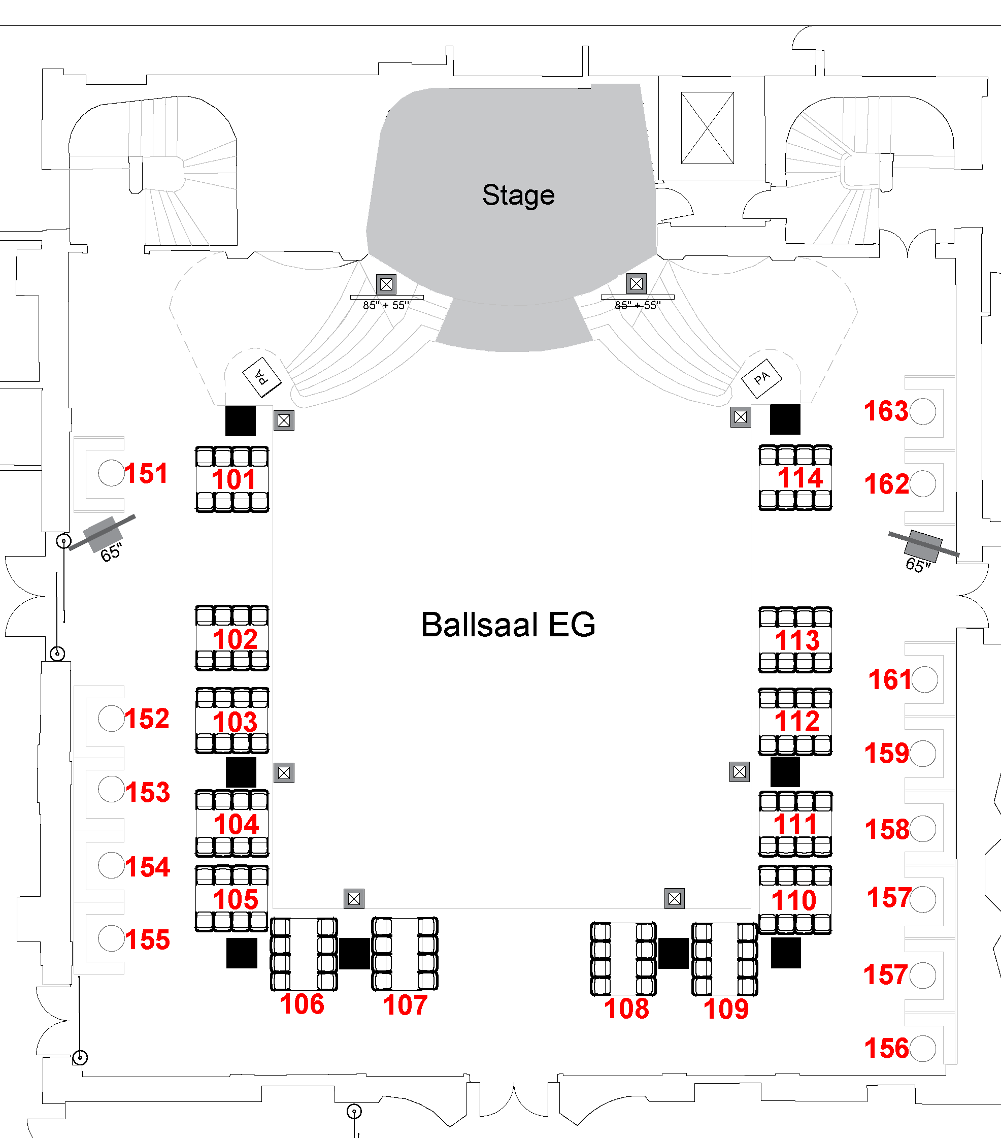 Raumplan Ballsaal EG 2027